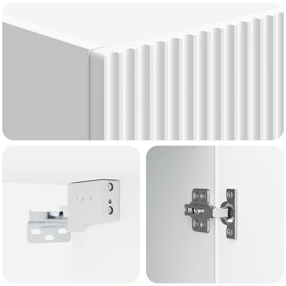 Storage Cabinet Set White 2 Piece Modern Sliding Doors Shelves Drawers Organizer