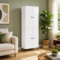 Compact White Cabinet Set - 2 Pieces for Smart Organization