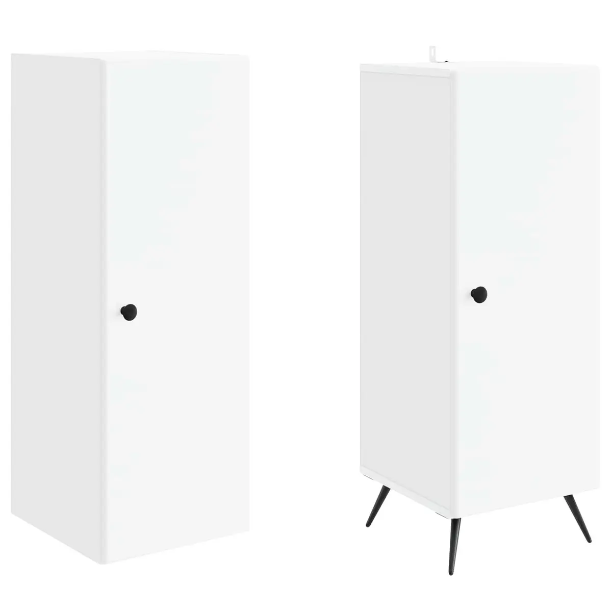 2 Piece Cabinet Set White Engineered Wood Storage Furniture for Living Room and Bedroom