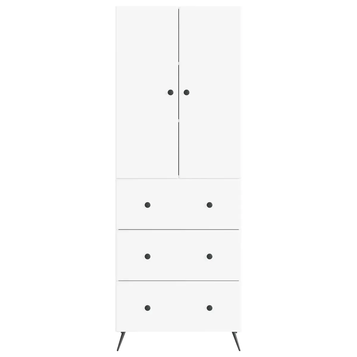 Storage Cabinet Set White 66 x 34.5 x 90 cm Sliding Doors Shelves Drawers