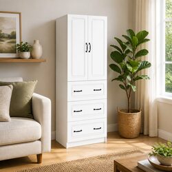 Storage Cabinet Set 2 pcs White Modern Furniture Hallway Bedroom Lounge