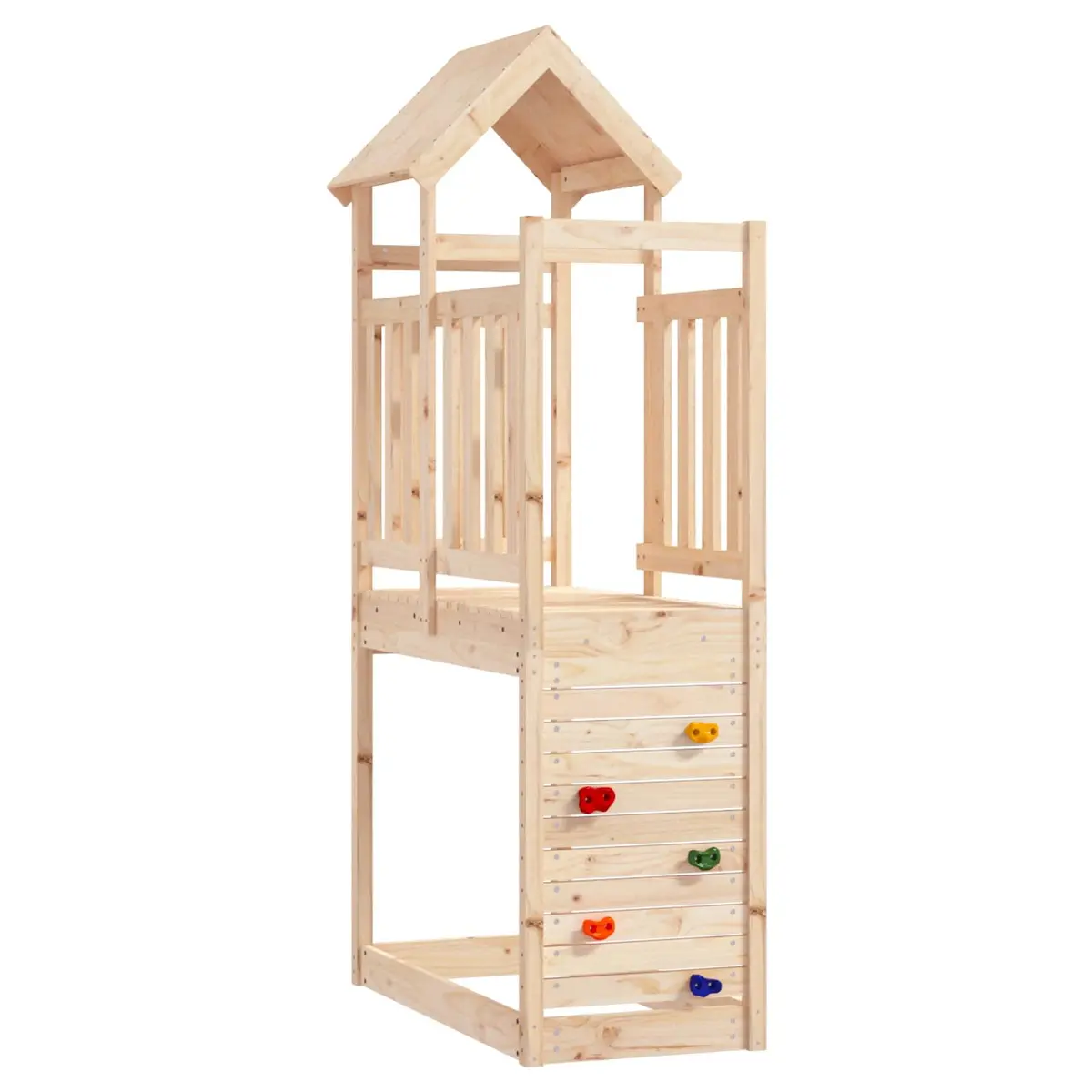 Play Tower Brown Outdoor Kids Playground Equipment with Slide Swing Climbing Structure