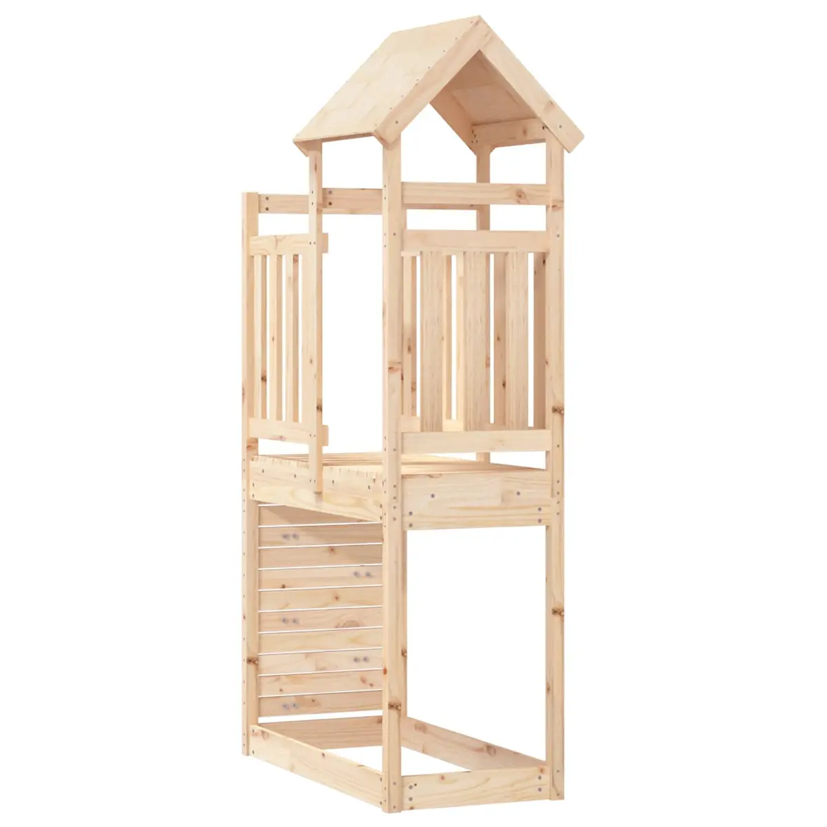 Play Tower Brown Outdoor Kids Playground Equipment with Slide Swing Climbing Structure