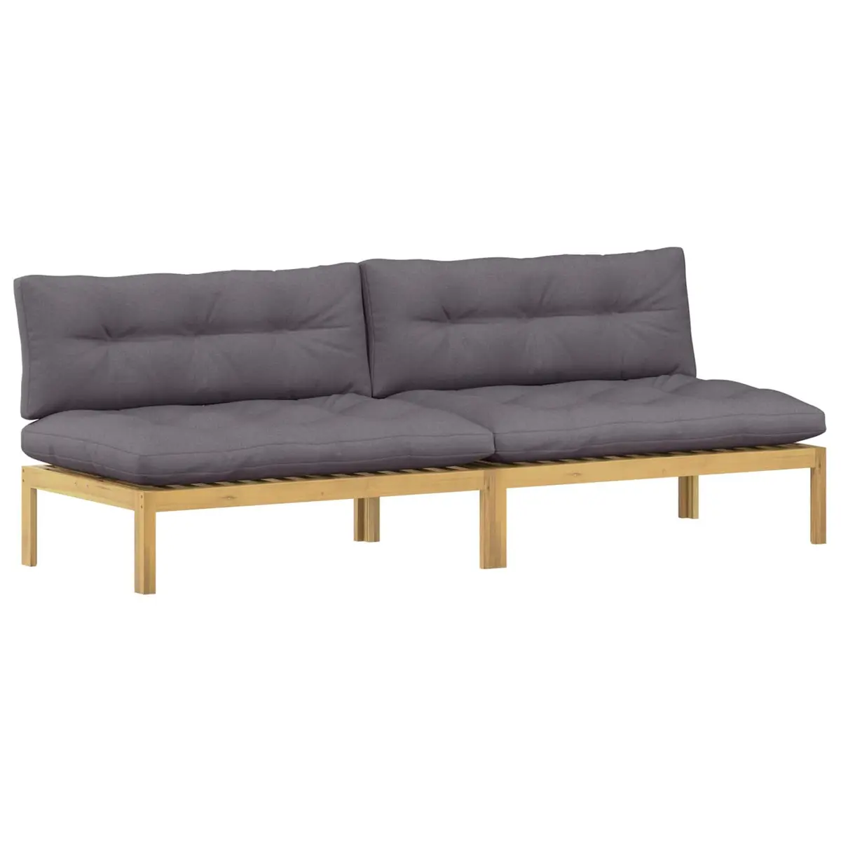 Outdoor Sectional Sofa Middle Unit Garden Patio Furniture Acacia Wood Seating