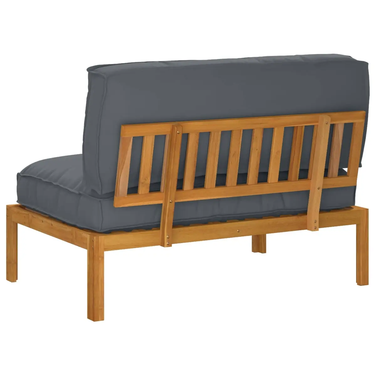 Modular Sofa Set Anthracite Solid Acacia Wood Outdoor Garden Furniture Weather Resistant