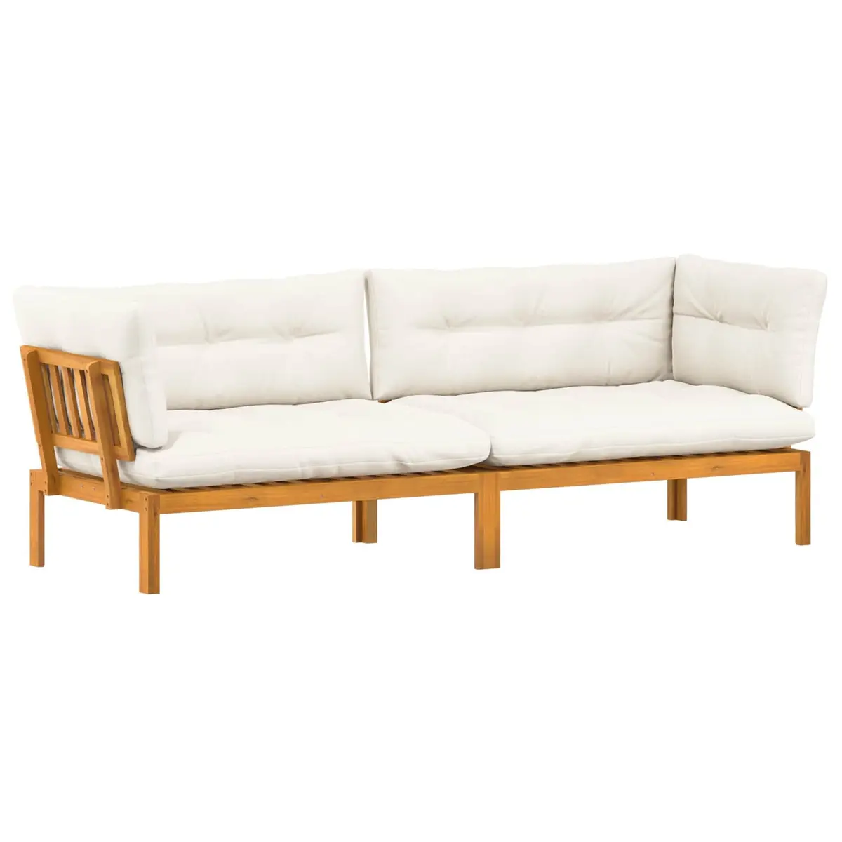 Outdoor Sectional Sofa Brown 2 Piece Corner Lounge Weather Resistant with Foam Padded Cushions
