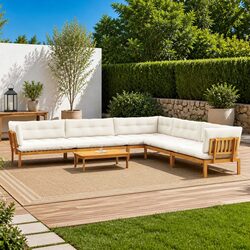 Compact 6-Piece Garden Pallet Sectional Sofa Set