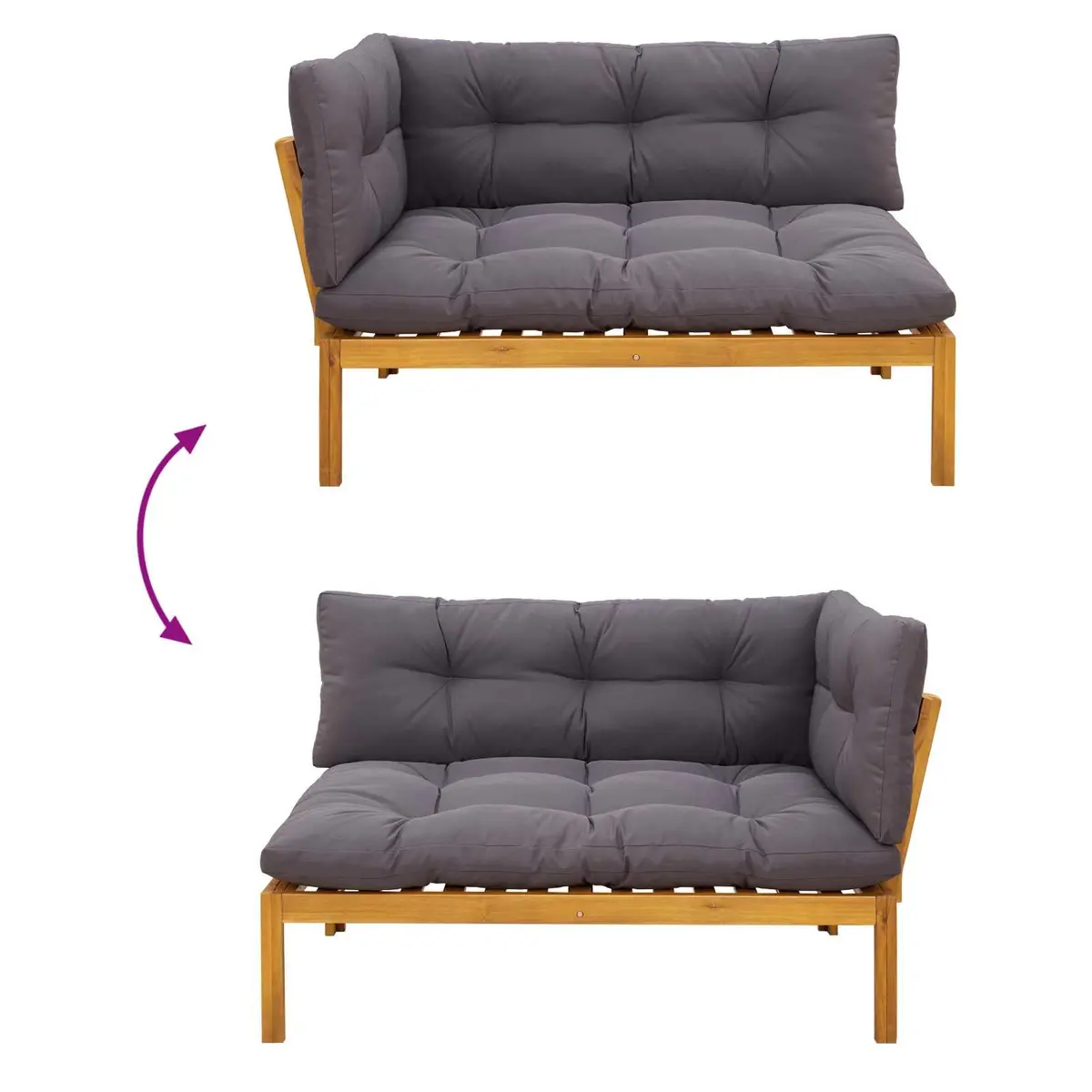 Outdoor Sectional Sofa Set Brown 4 Piece Corner Lounge Furniture with Low Table