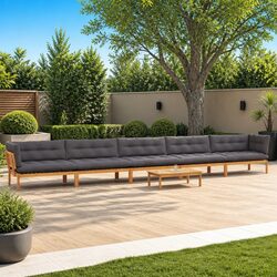 6 Piece Garden Pallet Sofa Set Corner Lounge Outdoor Sectional Seating With