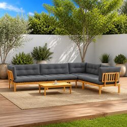 5-Piece Corner Lounge Sofa Set for Your Garden