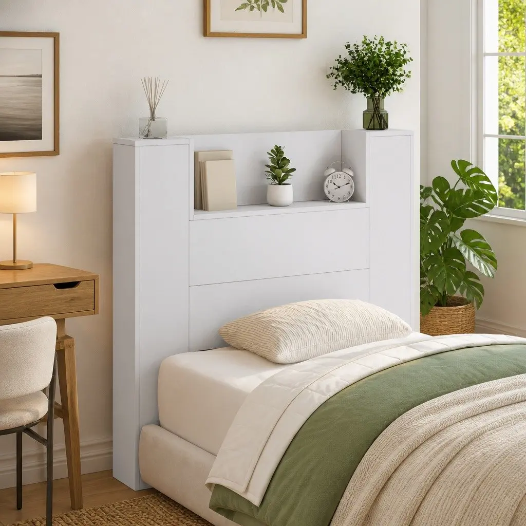 Storage Headboard with RGB LED Lights
