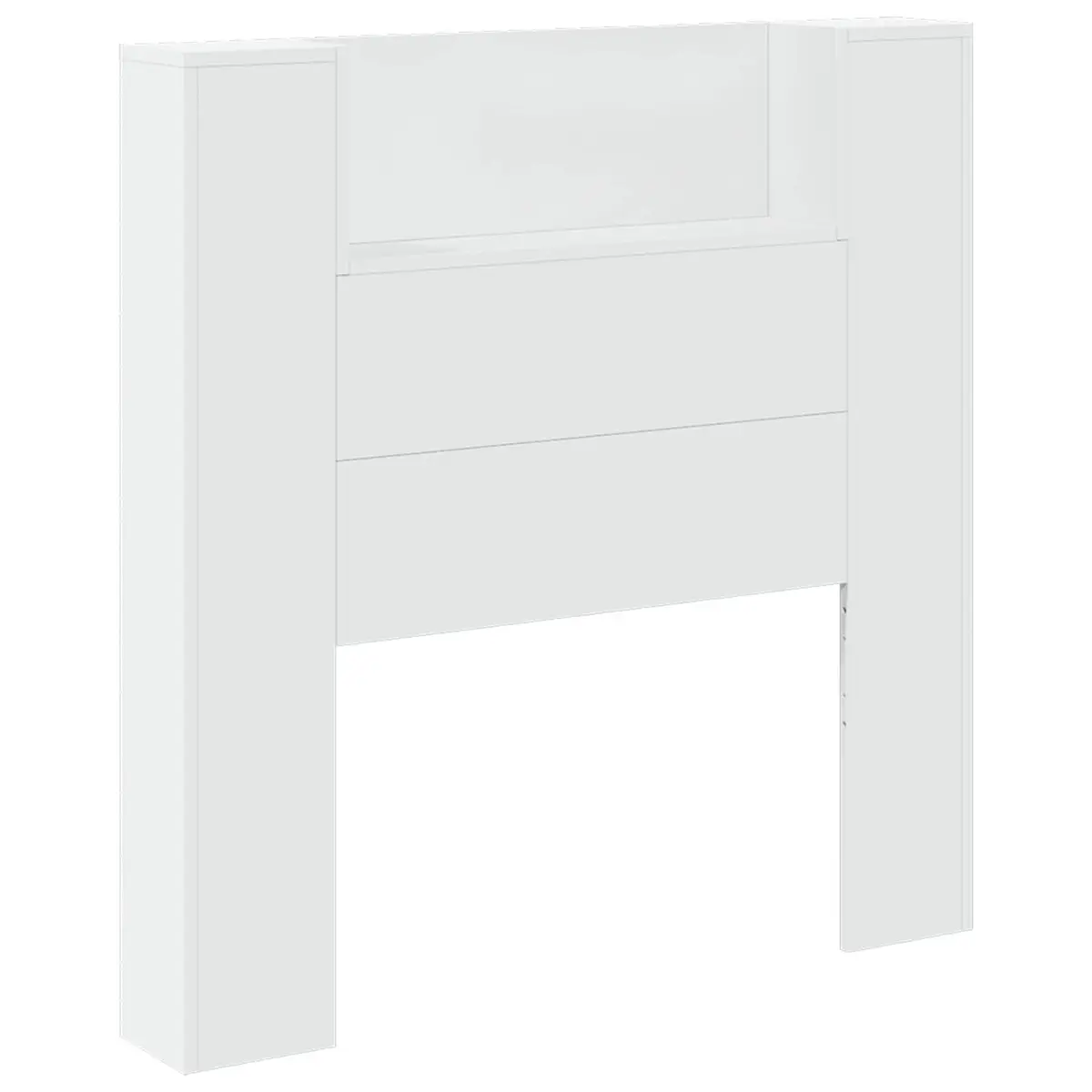 Storage Headboard White USB Powered RGB LED Lights with Adjustable Brightness and Shelving Unit