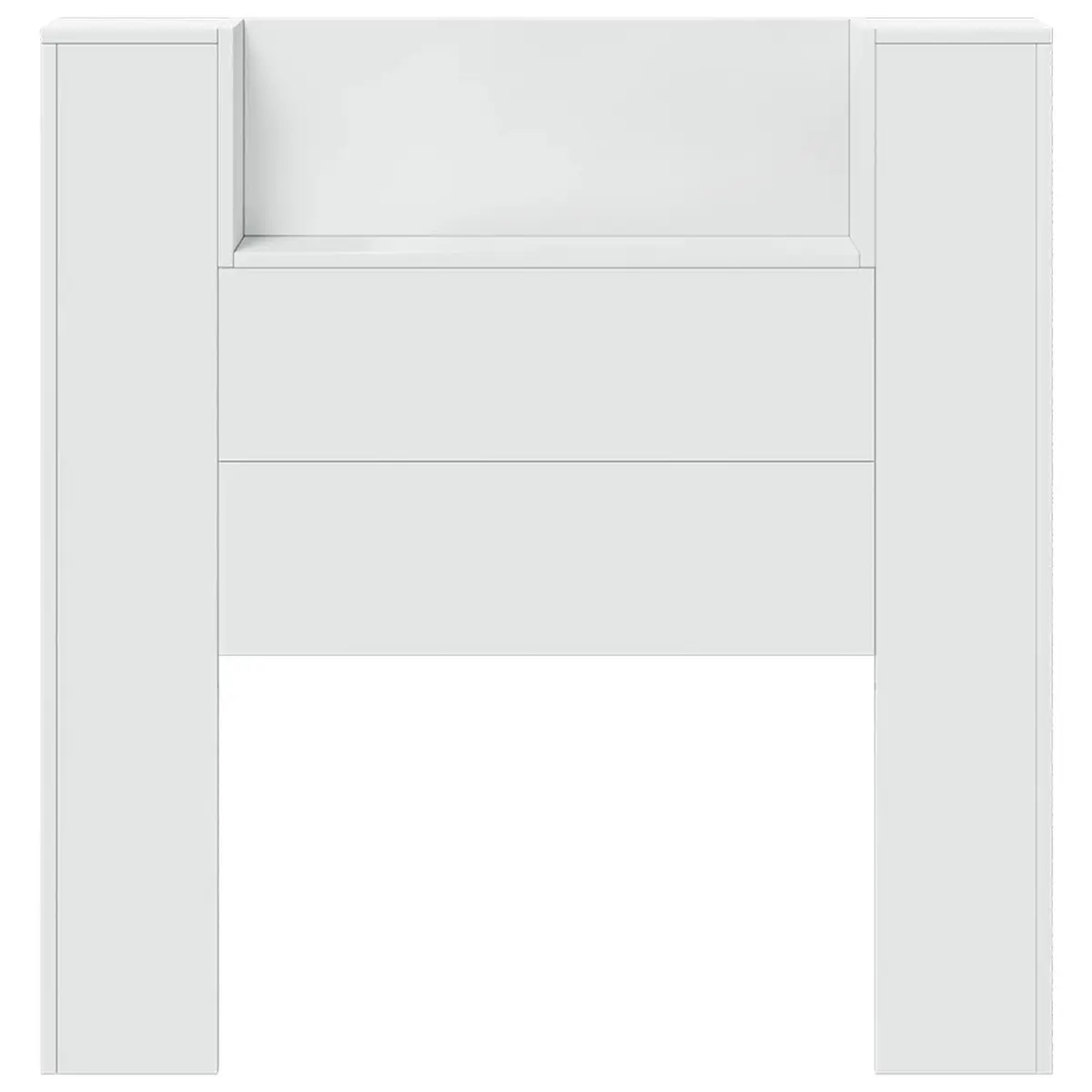 Storage Headboard White USB Powered RGB LED Lights with Adjustable Brightness and Shelving Unit