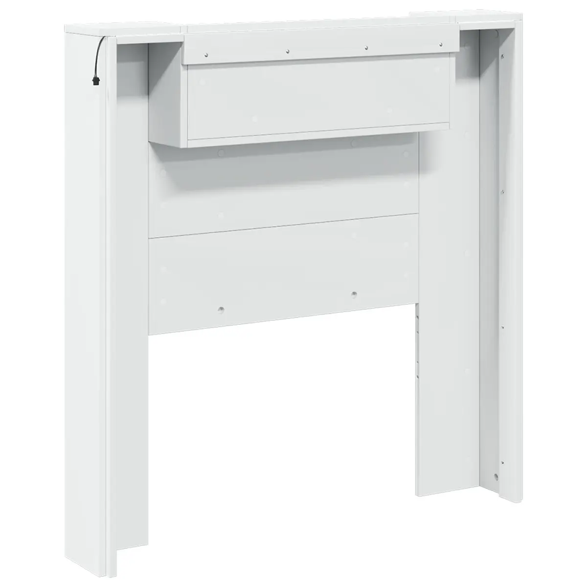 Storage Headboard White USB Powered RGB LED Lights with Adjustable Brightness and Shelving Unit
