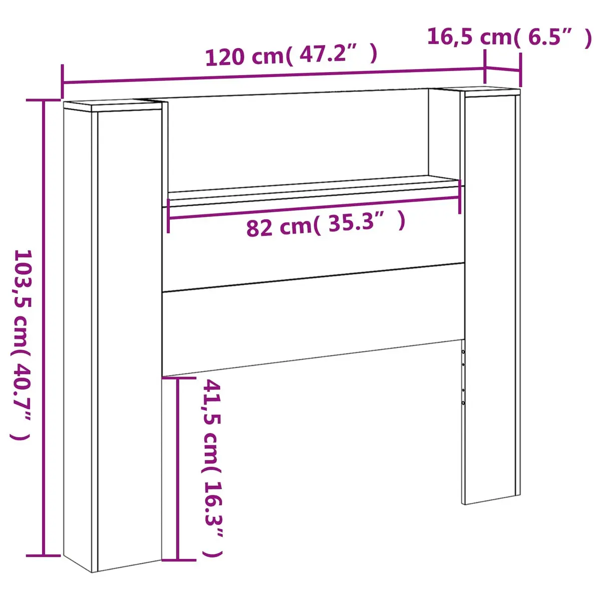 Storage Headboard with RGB LED Lights Engineered Wood Bedroom Furniture Shelf