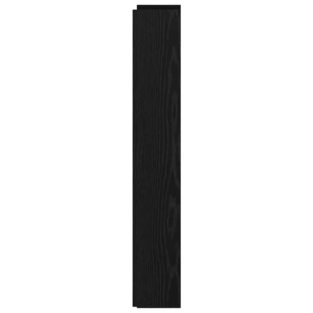 Storage Headboard with RGB LED Lights Black Engineered Wood Bedroom Furniture