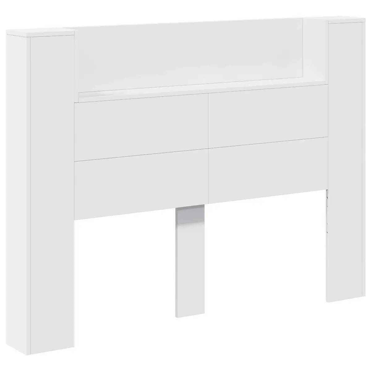 Storage Headboard White Engineered Wood RGB LED Lights with Adjustable Colours and Brightness