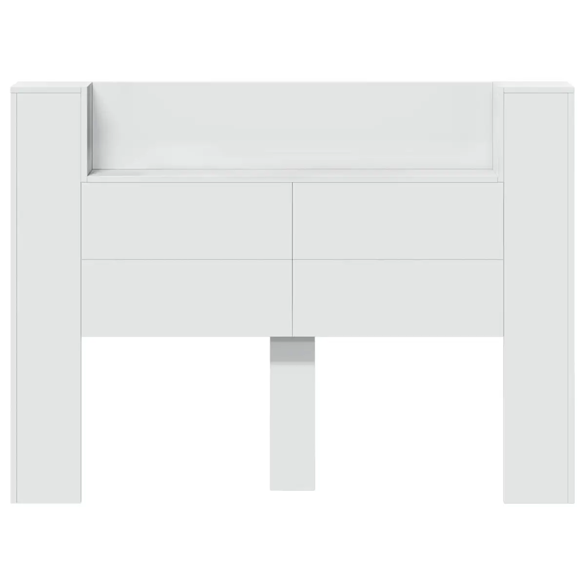 Storage Headboard White Engineered Wood RGB LED Lights with Adjustable Colours and Brightness