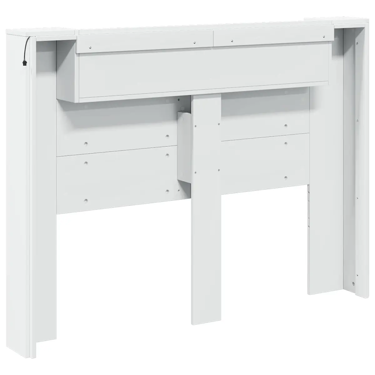 Storage Headboard White Engineered Wood RGB LED Lights with Adjustable Colours and Brightness