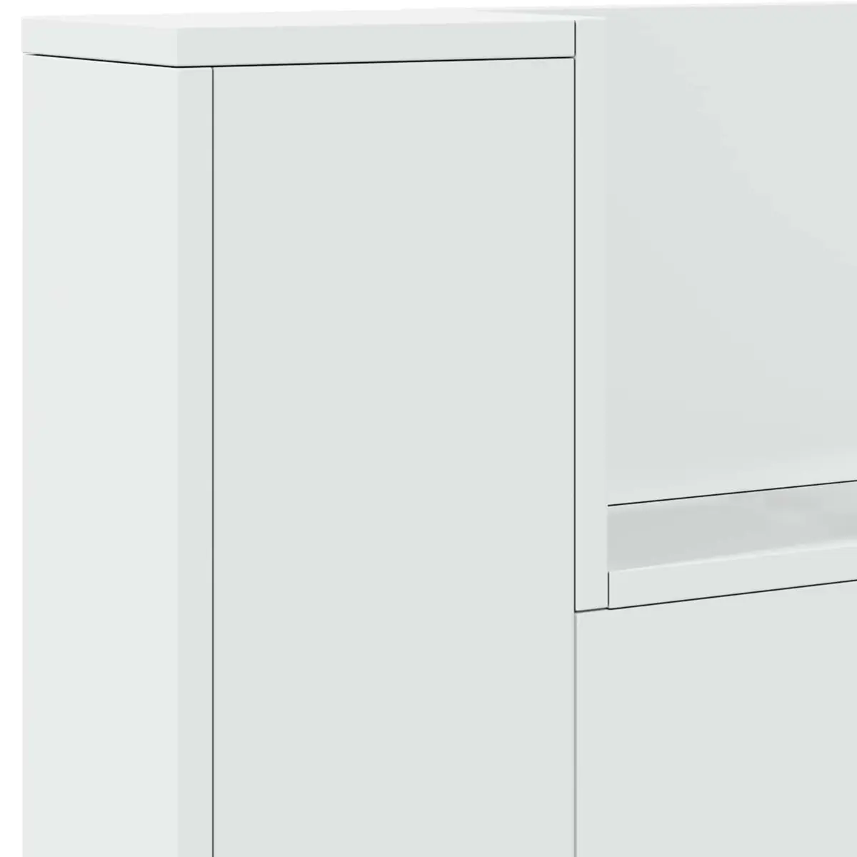 Storage Headboard White Engineered Wood RGB LED Lights with Adjustable Colours and Brightness