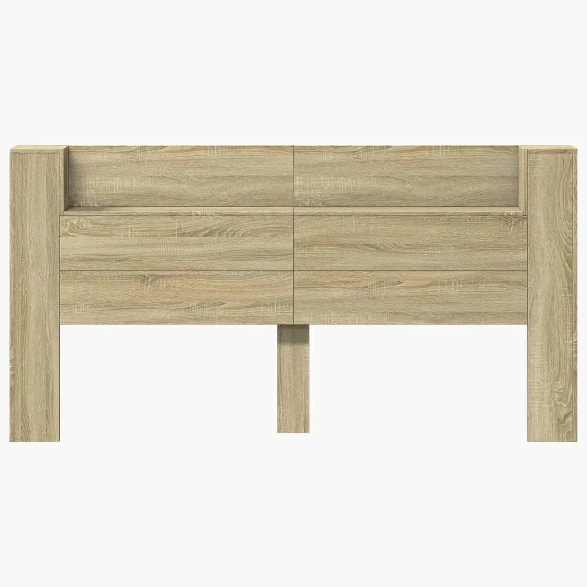 Storage Headboard Brown Sonoma Oak Engineered Wood with RGB LED Lights