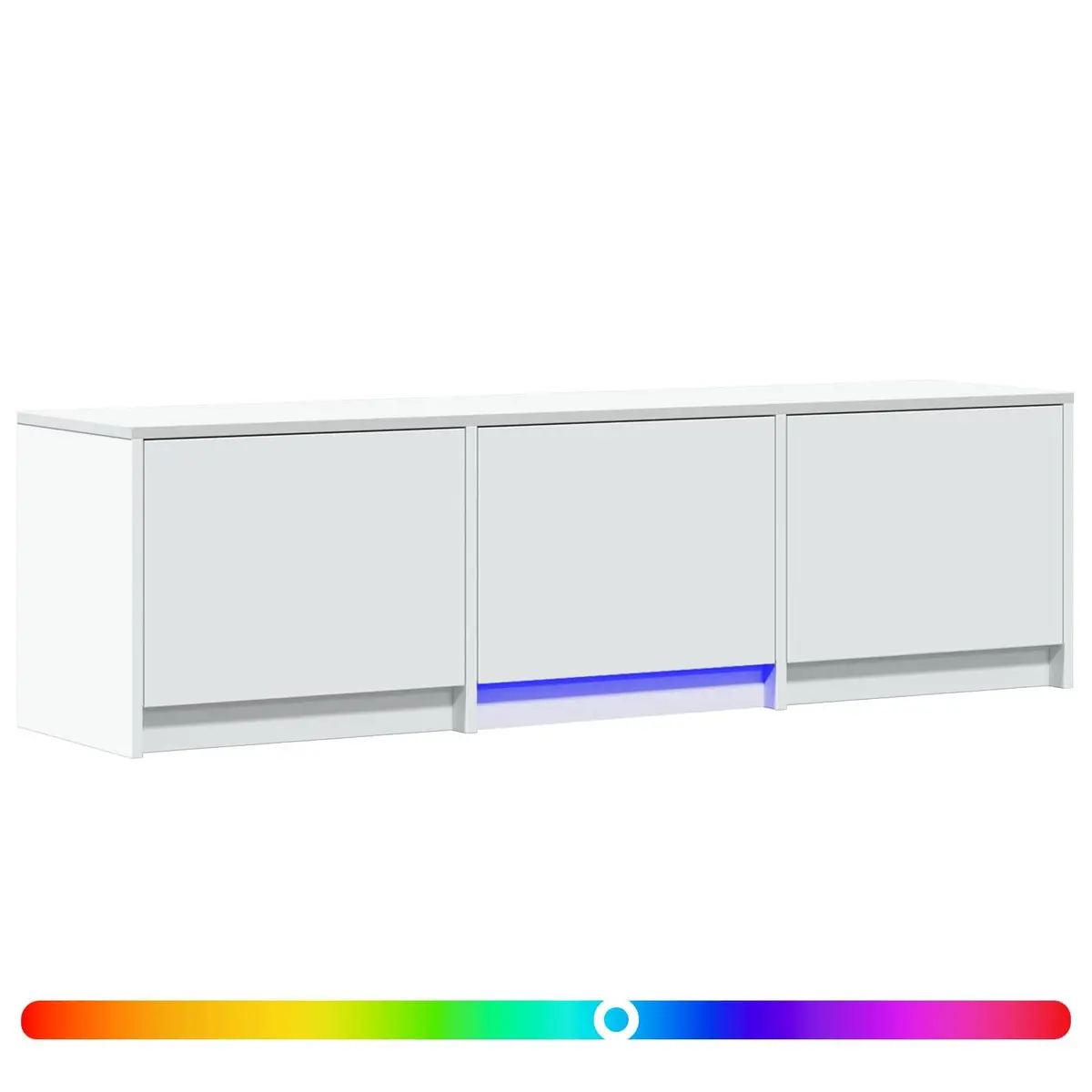 White TV Cabinet with Adjustable LED Lighting