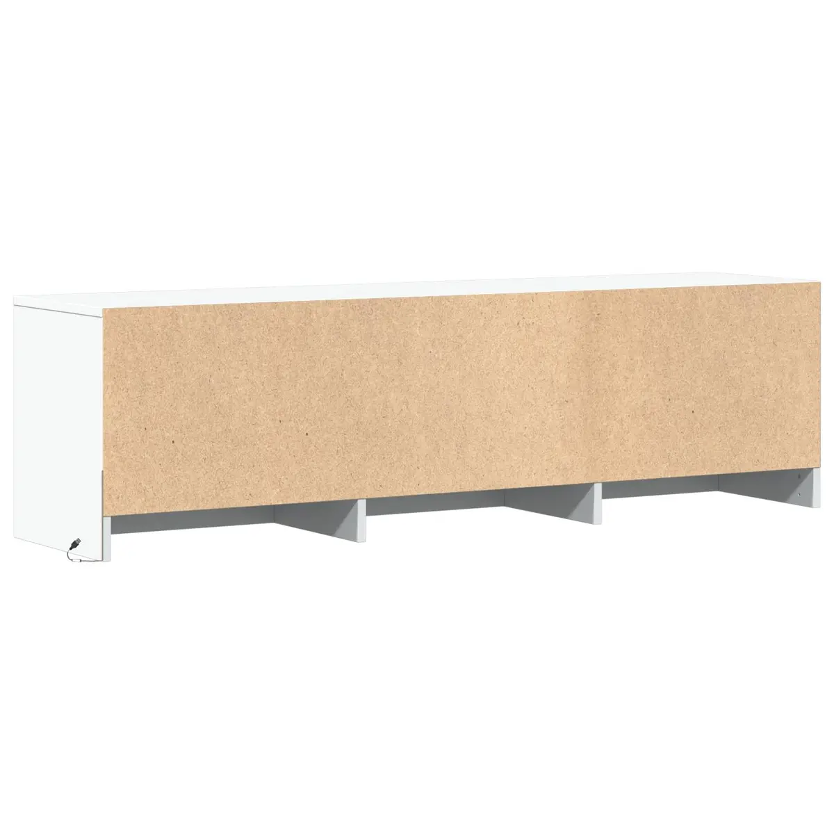 White TV Cabinet with Adjustable LED Lighting