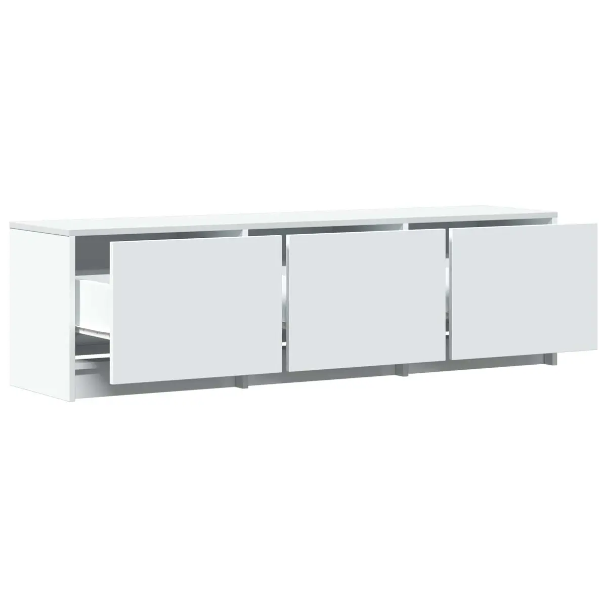 White TV Cabinet with Adjustable LED Lighting