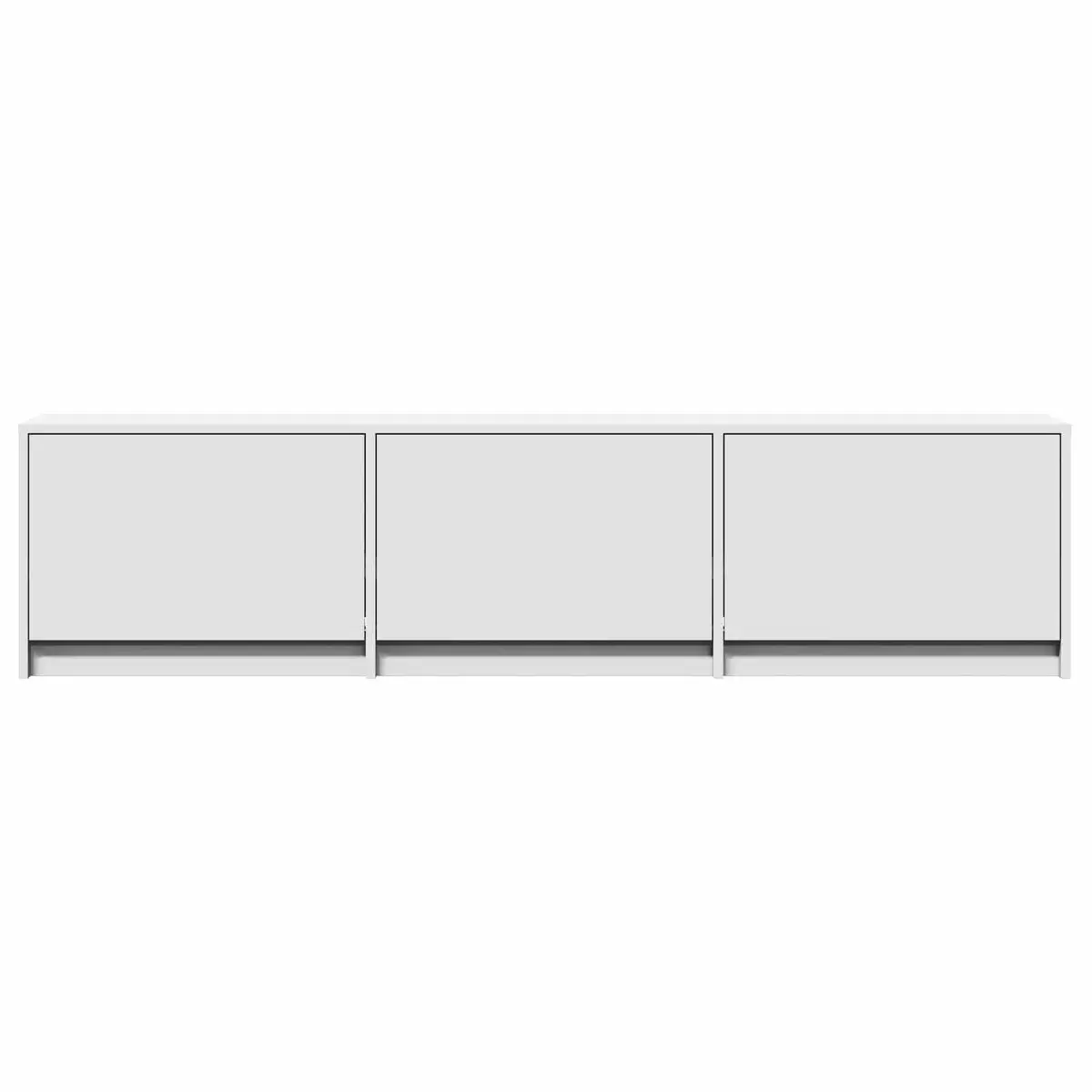 TV Cabinet White 165cm Engineered Wood LED Lights Storage Unit