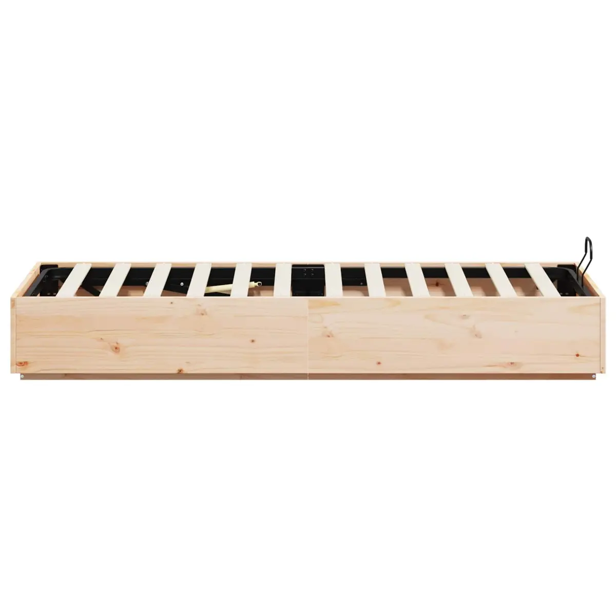 Ottoman Storage Bed Frame Brown Solid Pine Wood Single Double Queen King Size Hydraulic Lift System