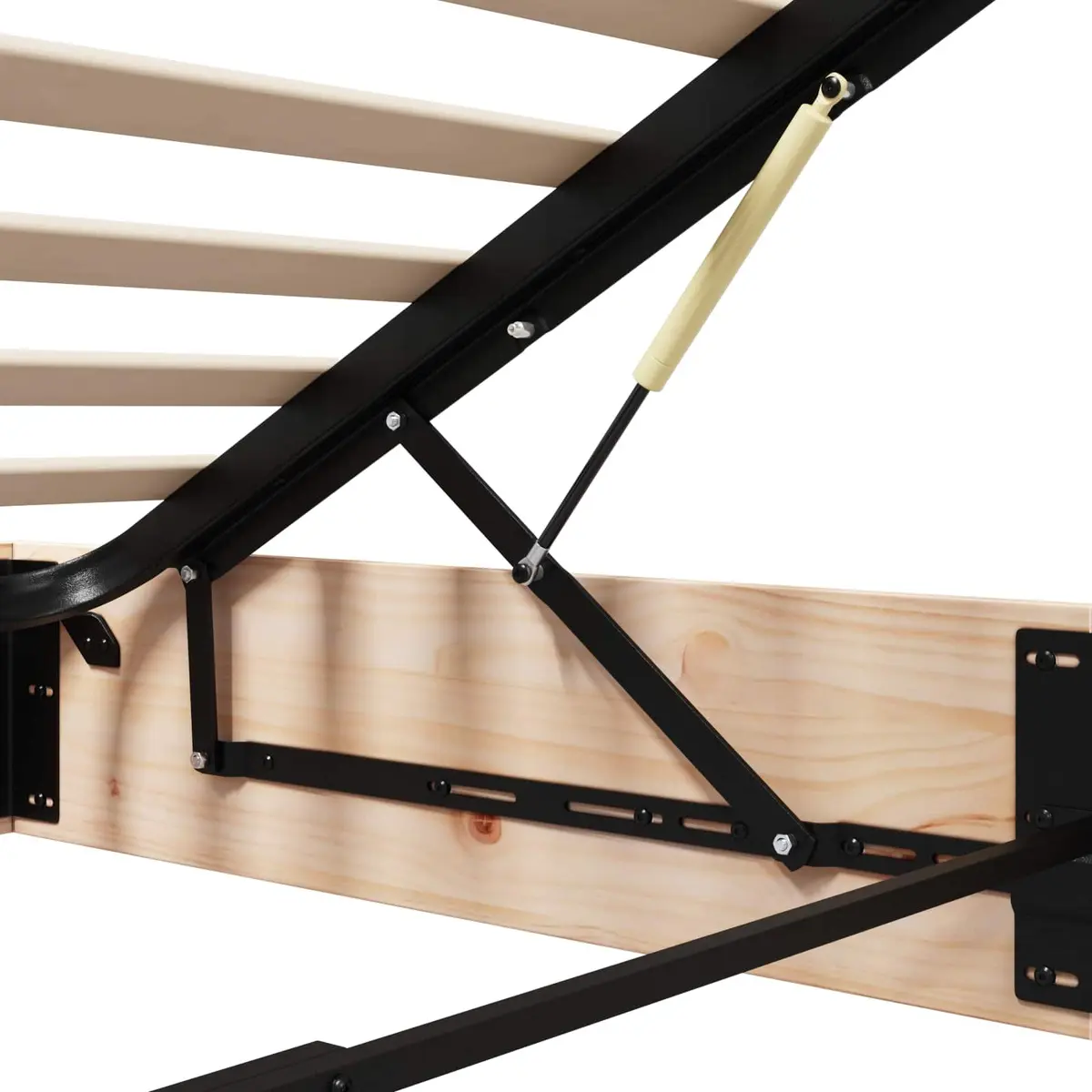 Ottoman Bed Frame Brown 135 x 190 cm Gas Lift Storage Compartment