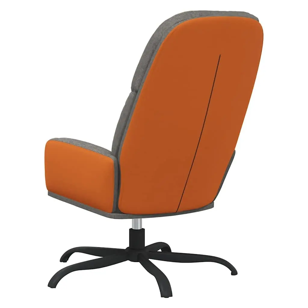 Arm Chair Grey Fabric Padded Seat Swivel Recliner