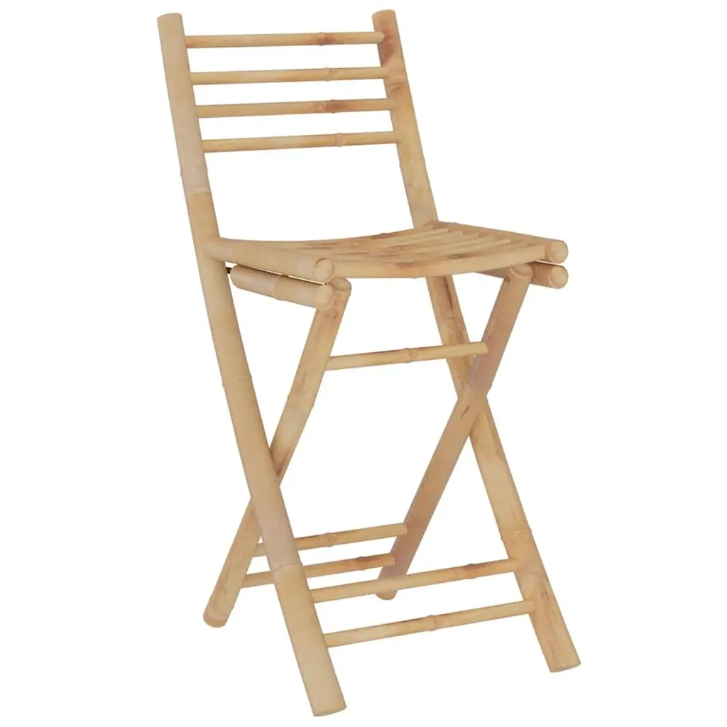Bamboo Bar Set 3 Piece Garden Patio Outdoor Furniture Tropical Brown Foldable