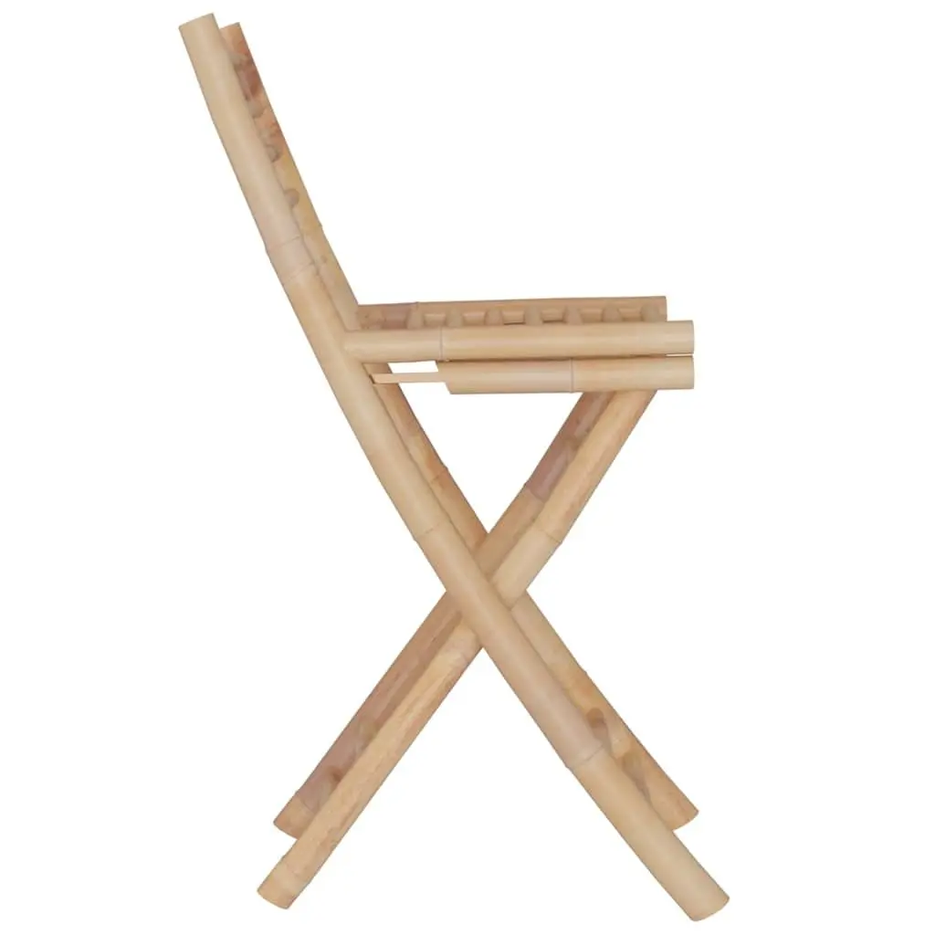Bamboo Bar Set 3 Piece Garden Patio Outdoor Furniture Tropical Brown Foldable