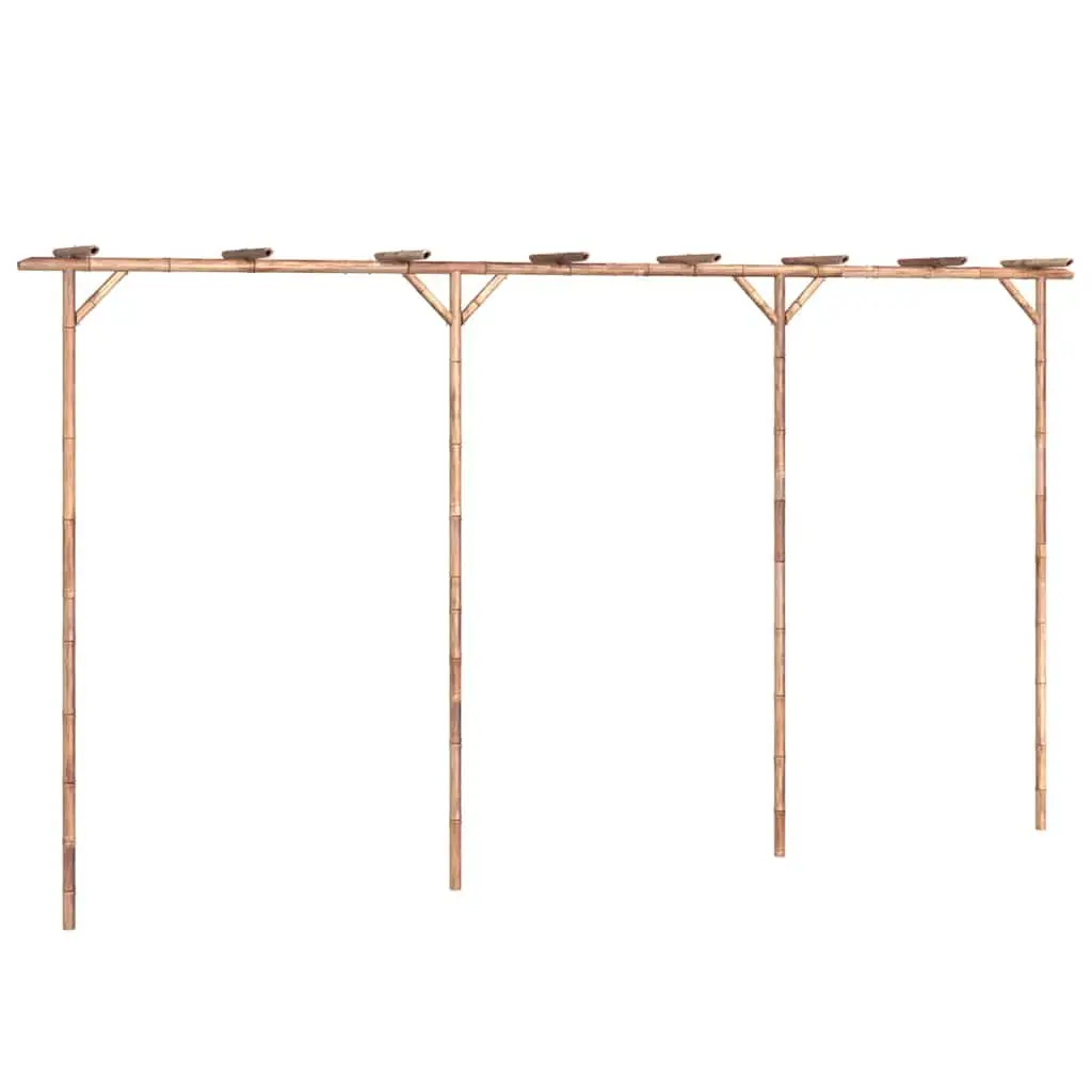 Bamboo Garden Pergola Brown 385L x 40W x 205H cm Farmhouse Style Outdoor Shade Structure