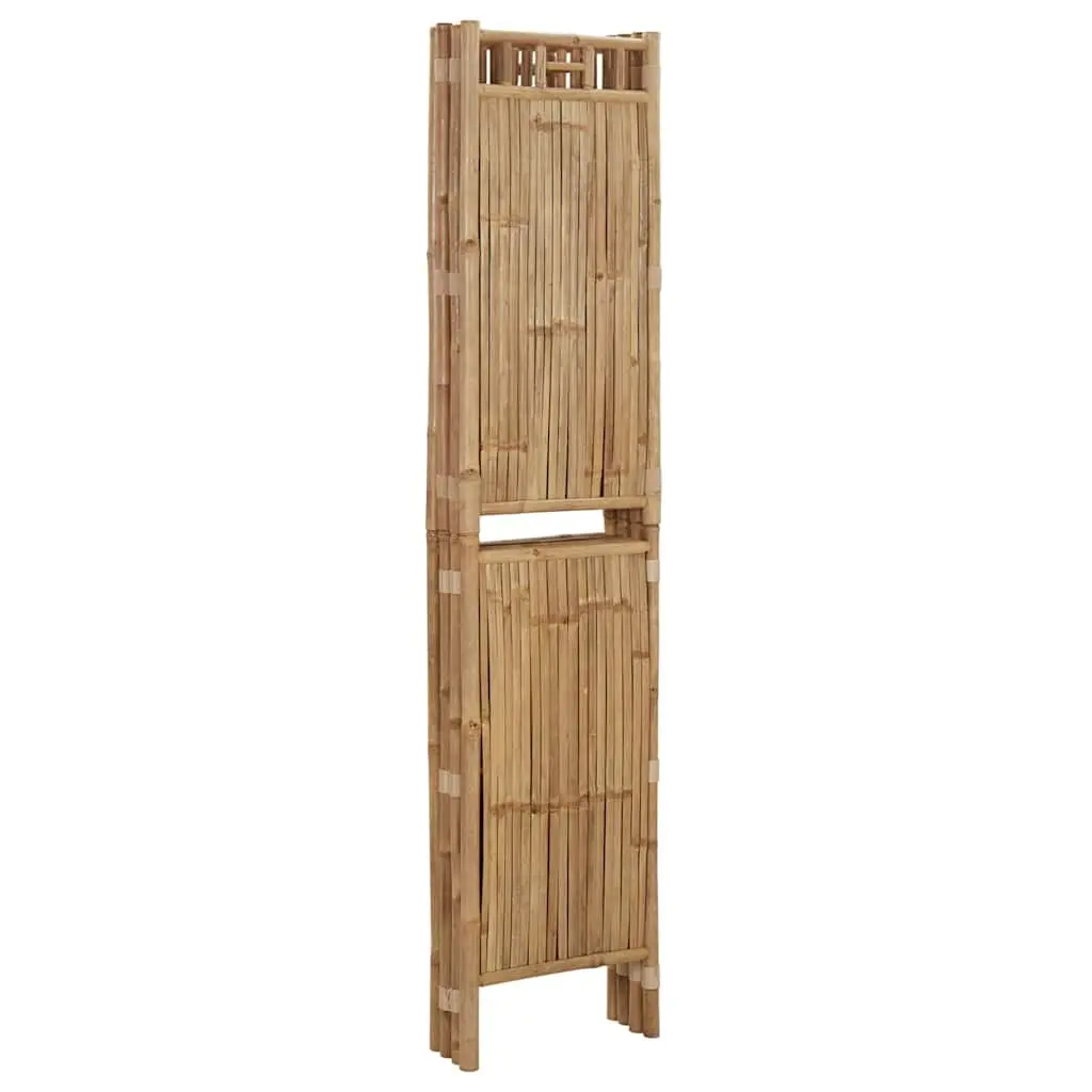 4-Panel Room Divider Brown Bamboo Folding Privacy Screen Indoor Outdoor Partition
