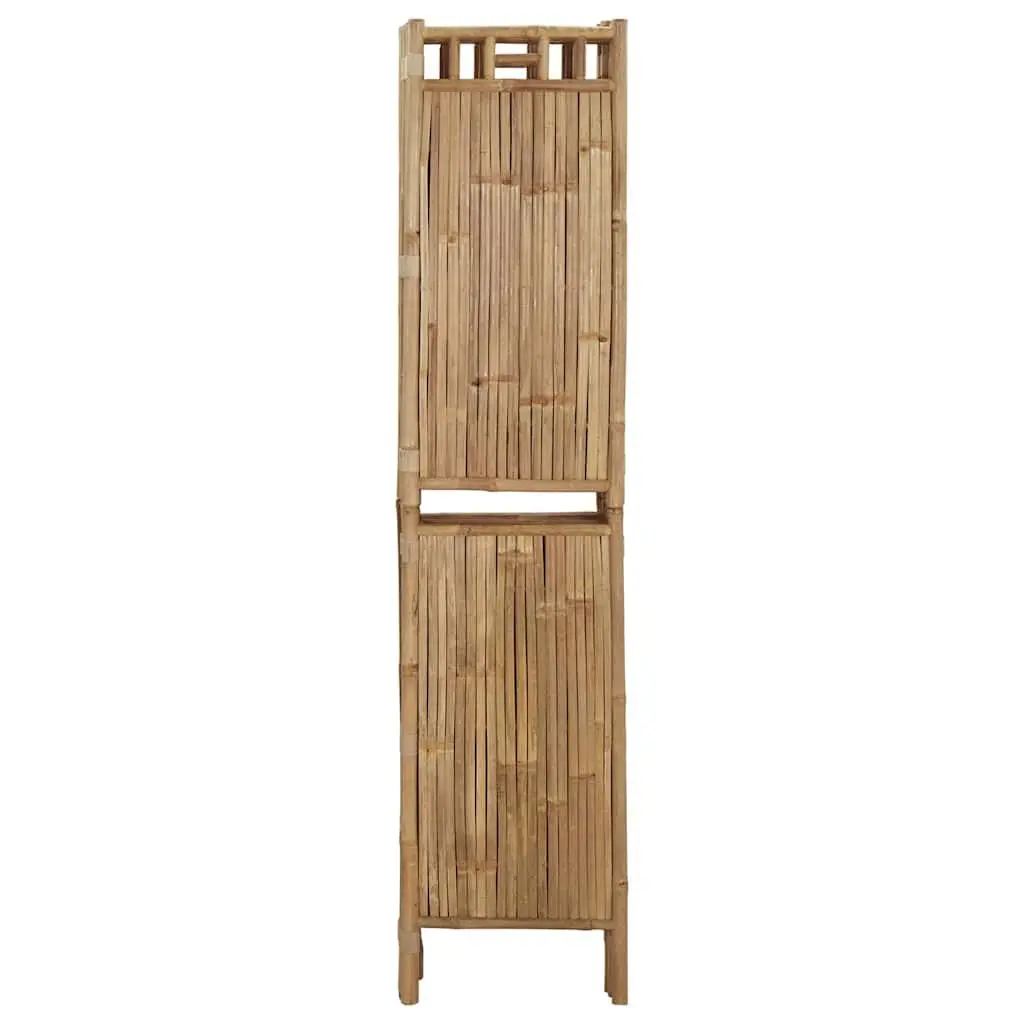 Bamboo Folding Room Divider 5-Panel Brown Privacy Screen 200x180cm