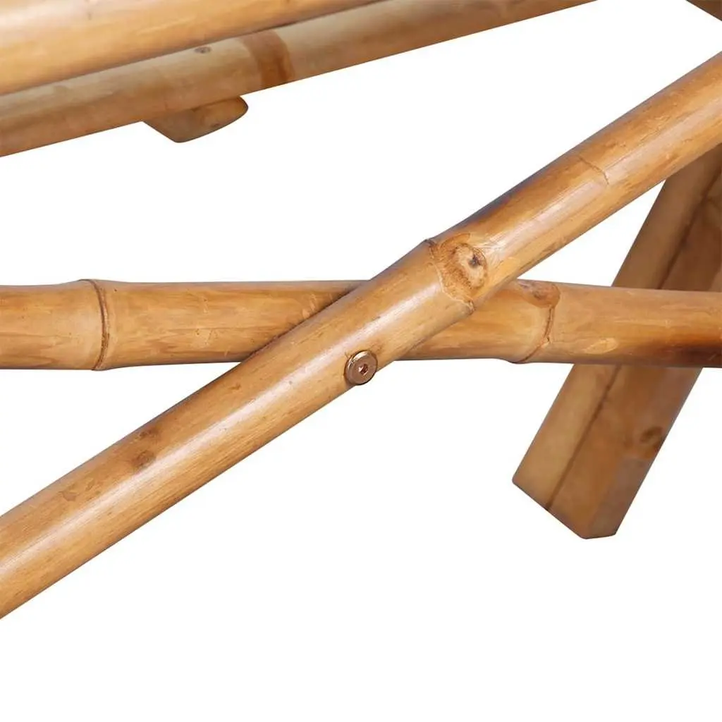 Bamboo Picnic Table 115x115x81cm Brown Outdoor Dining Furniture Garden Bench