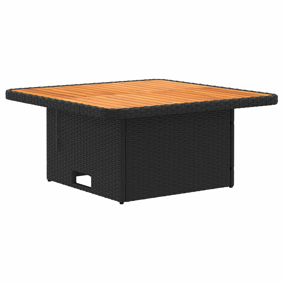 4 Piece PE Rattan Furniture Set Black with Warm Brown Tones Indoor Outdoor Patio Lounge Sofa with Cushions