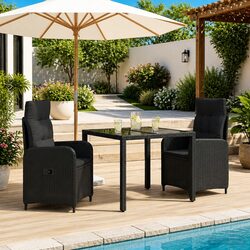 Your Ideal Outdoor Dining Set: 3 Pieces in Black