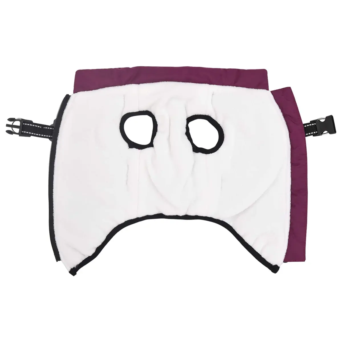 Dog Coat Purple L36 Fleece Polyester Water-resistant Windproof Adjustable Harness