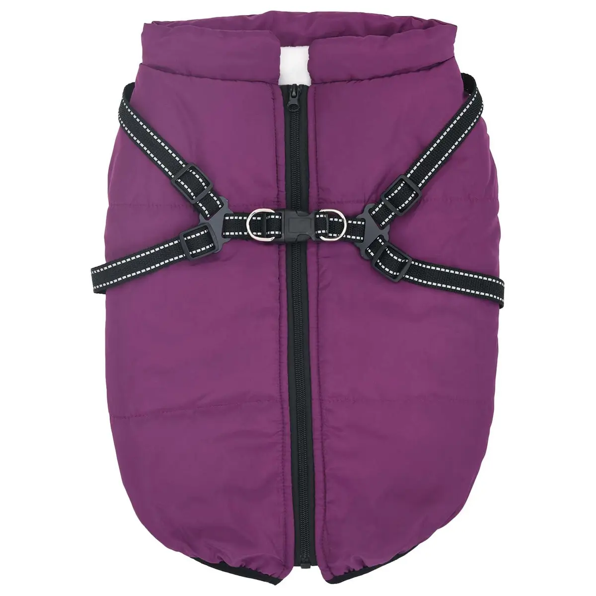 Dog Coat Purple L44 Fleece Polyester Outdoor Winter Warm Water-Resistant