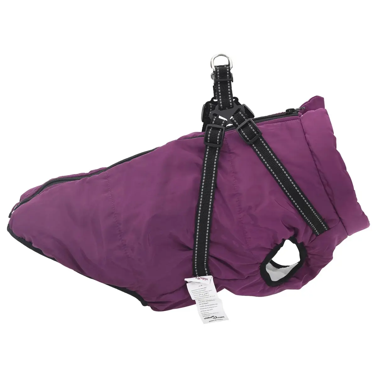 Dog Coat Purple L44 Fleece Polyester Outdoor Winter Warm Water-Resistant