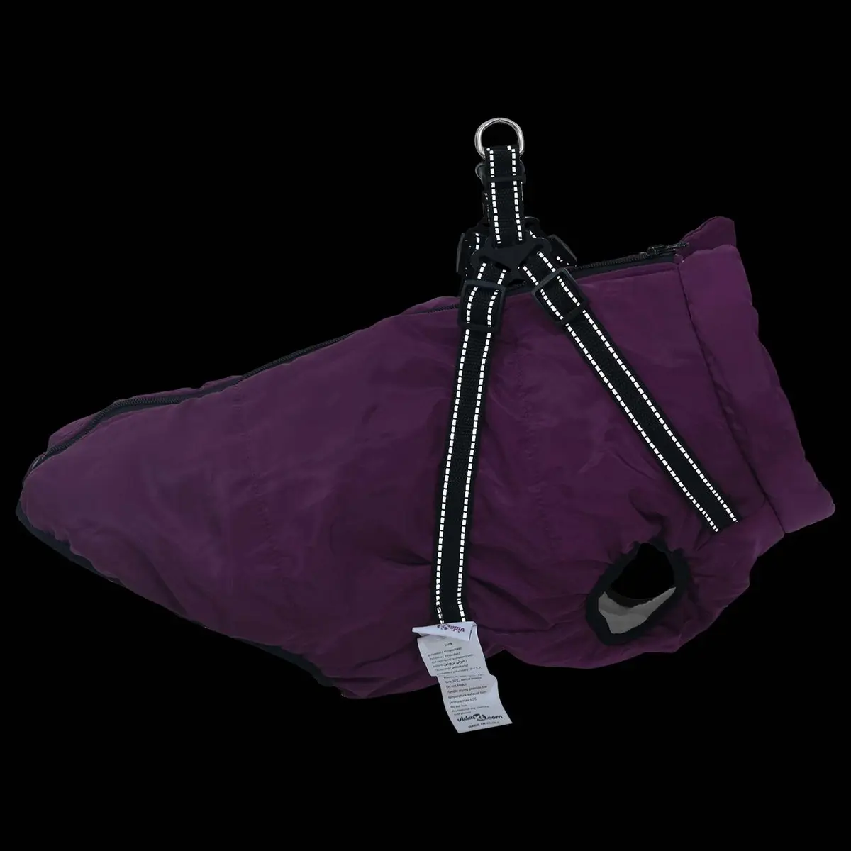Dog Coat Purple L44 Fleece Polyester Outdoor Winter Warm Water-Resistant