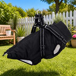 Compact Black Dog Coat - L40 Water-Resistant Fleece