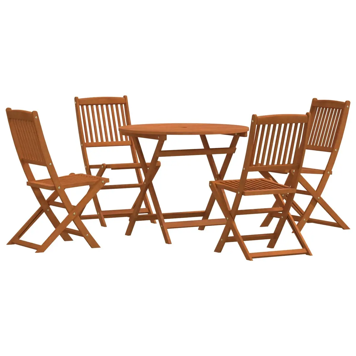 Outdoor Furniture Set 5pc Solid Eucalyptus Wood Foldable Patio Garden Dining