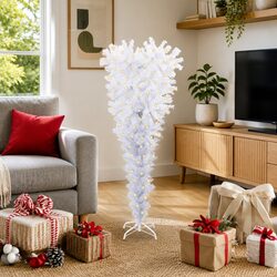 White Artificial Christmas Tree 120cm PVC Steel Stand LED Lights Holiday Decor