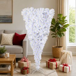 Artificial Christmas Tree White 180cm with LED Lights Stand Indoor Outdoor