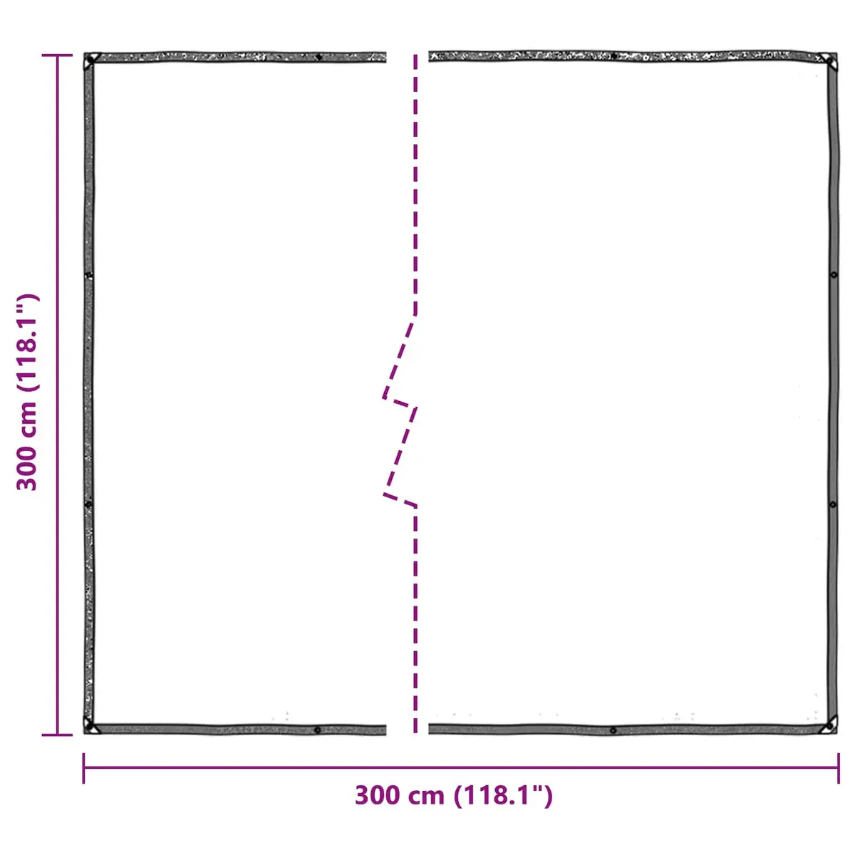 Transparent PE Tarpaulin 3 x 3 m Water-resistant Garden Outdoor Protective Cover with Reinforced Eyelets
