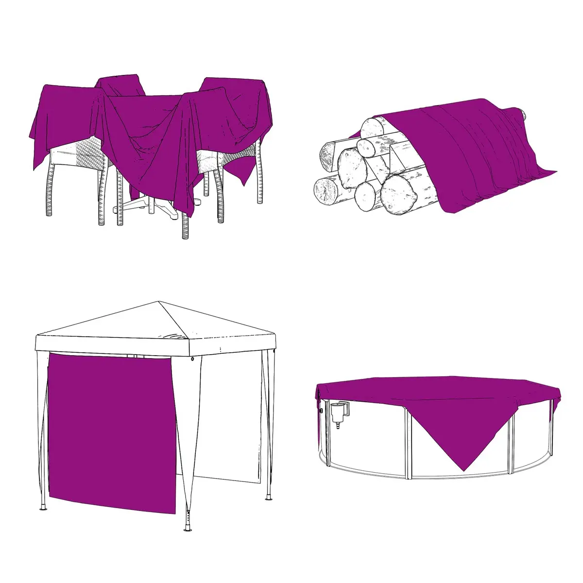 Transparent Tarpaulin 3 x 4 m Water-resistant Rectangular Garden Outdoor Protective Cover